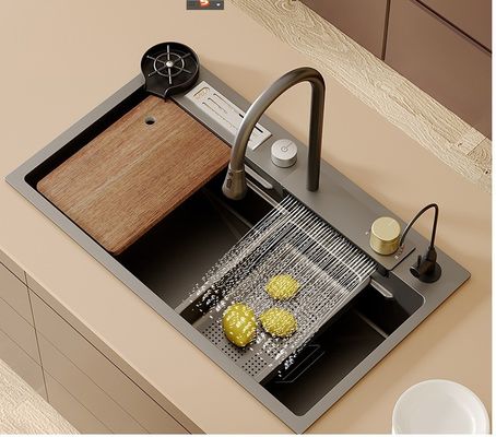 Evier de cuisine en acier inoxydable personnalisable avec bassin de lavage facile à nettoyer et capacité de 12L