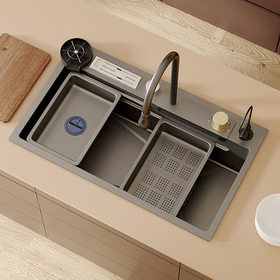 Evier de cuisine en acier inoxydable personnalisable avec bassin de lavage facile à nettoyer et capacité de 12L