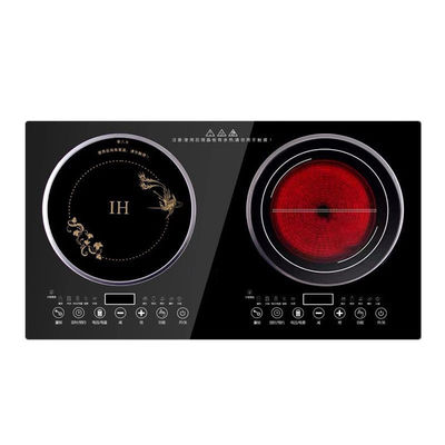 2 Puissance du brûleur Cuisinière à induction ménagère Noire Cuisinière radiante Plateaux à induction intégrés