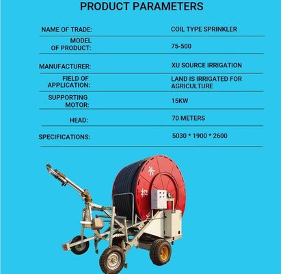 Machine à rouleaux de tuyaux de type pulvérisateur ménager de 11 kW pour les besoins d'irrigation ménagers