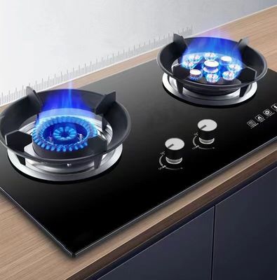 Cuisinière électronique à neuf brûleurs à double cuisinière à gaz naturel et GPL