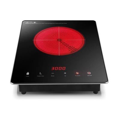 Cuisinière à induction commerciale de 220V carré 2000w avec allumage céramique piézoélectrique