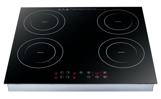 4 brûleur cuisinière à induction noire avec extraction DIAMOND 60 Made in Italy Design