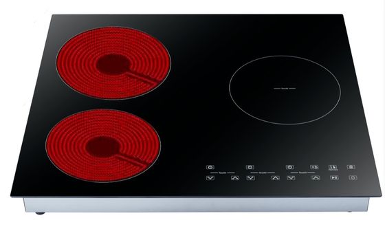 4 brûleur cuisinière à induction noire avec extraction DIAMOND 60 Made in Italy Design