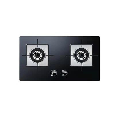 Cuisinière à gaz à panneau de verre résistant à l'explosion avec protection contre les flammes par thermocouple 2 brûleur