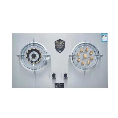 Cuisinière à gaz à panneau de verre résistant à l'explosion avec protection contre les flammes par thermocouple 2 brûleur