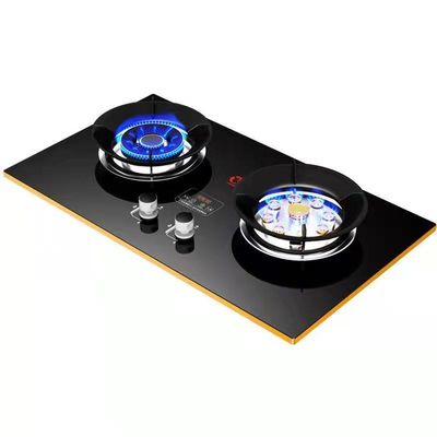 Cuisinière à gaz à panneau de verre résistant à l'explosion avec protection contre les flammes par thermocouple 2 brûleur