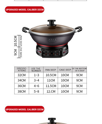 Pâtisserie électrique en acier inoxydable portable polyvalent de 28 cm pour cuisson à domicile