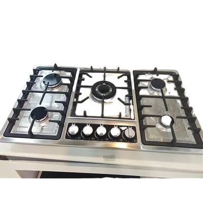 Appareil de cuisine Poêle à gaz intégrée avec 5 brûleurs et boîtier de protection en verre trempé