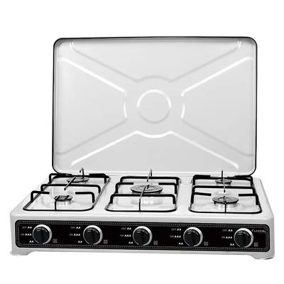 Appareil de cuisine Poêle à gaz intégrée avec 5 brûleurs et boîtier de protection en verre trempé