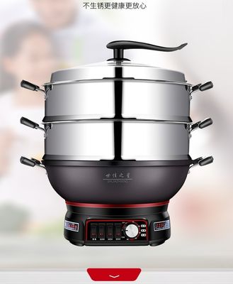 Couche antiadhésive Wok électrique pour ménage 220V Friture et friture de moules privés