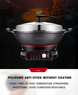 Couche antiadhésive Wok électrique pour ménage 220V Friture et friture de moules privés