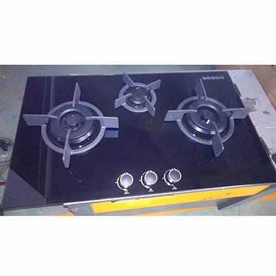 Cuisinière à gaz en verre de protection contre les flammes avec allumage électronique et 3 brûleurs