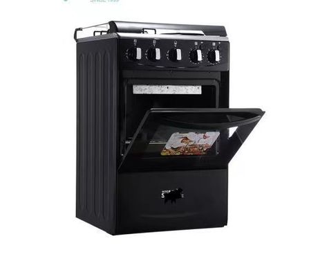 Furnotel Cuisinière en acier inoxydable à 4 brûleurs à gaz avec four à cuisinière double