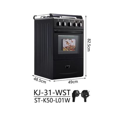 Furnotel Cuisinière en acier inoxydable à 4 brûleurs à gaz avec four à cuisinière double