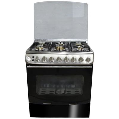Appareil de cuisine à gaz avec four et gril en acier inoxydable