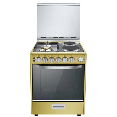 Appareil de cuisine à gaz avec four et gril en acier inoxydable