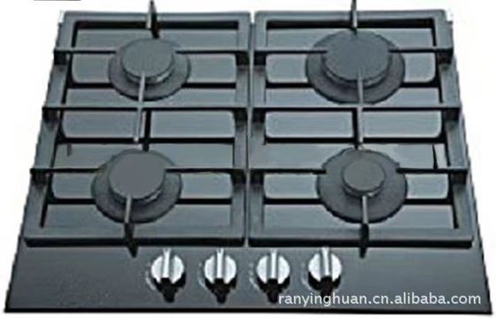 Cuisinière à gaz intégrée de 60 cm avec matériau de surface en verre trempé et 4 brûleurs