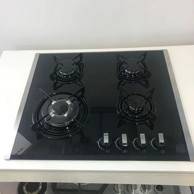 Cuisinière à gaz intégrée de 60 cm avec matériau de surface en verre trempé et 4 brûleurs
