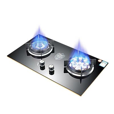 Design moderne 2 Cuisinière à gaz à brûleur avec allumage électronique et cuisinière en verre trempé