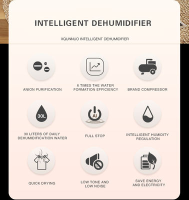 Capacité de déshumidification 30L Déshumidificateur de climatisation portable pour ménage vertical