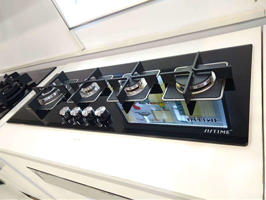 Cuisinière à gaz en acier inoxydable à allumage automatique 4 brûleur pour poêle intégré dans la cuisine