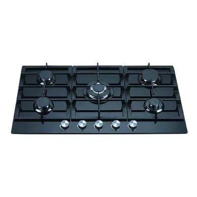 5 Cuisinière à gaz à brûleur avec allumage automatique et cuisinière à gaz en verre trempé