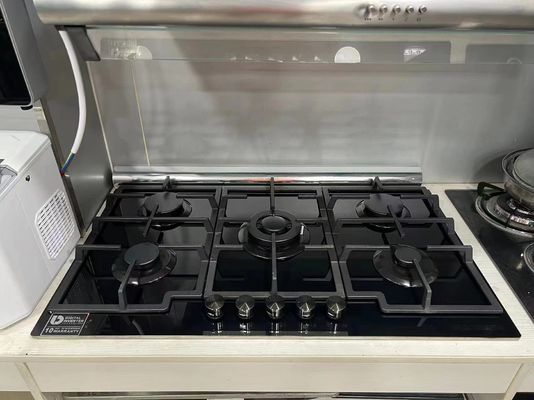 5 Cuisinière à gaz à brûleur avec allumage automatique et cuisinière à gaz en verre trempé