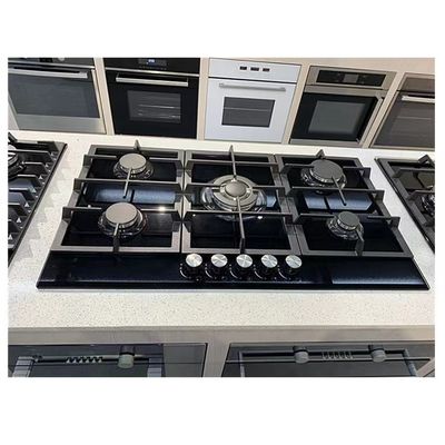 5 Cuisinière à gaz à brûleur avec allumage automatique et cuisinière à gaz en verre trempé
