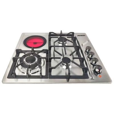 Cuisinière à gaz avec 2 brûleurs et bouton métallique en acier inoxydable