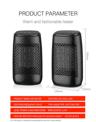 Ventilateur de chauffage de bureau portable européen, américain et japonais avec élément de chauffage PTC