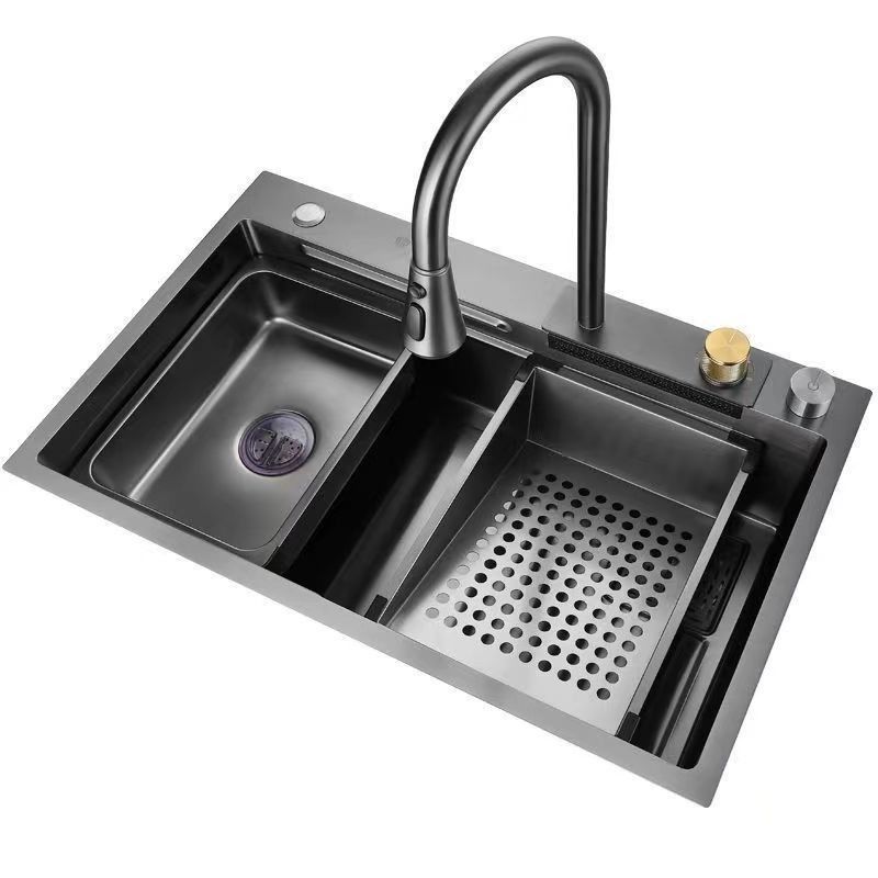 Bassin de cuisine rectangulaire tout en un évier avec robinet à vider égout de cuisine