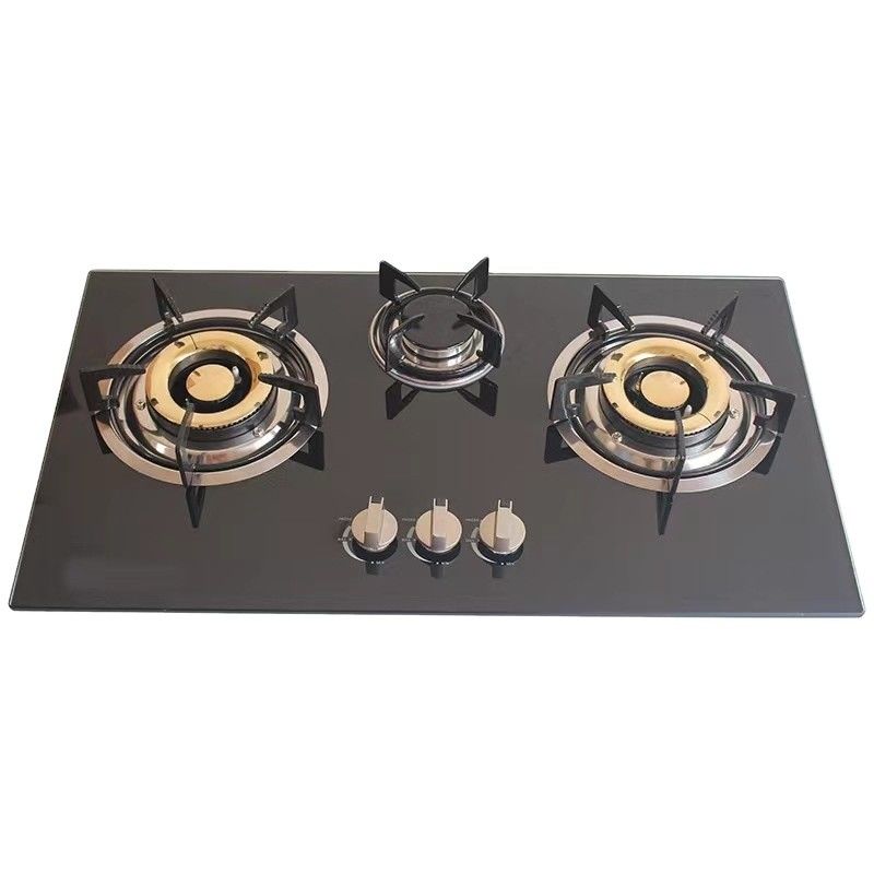 Pas de cuisinières à gaz à moisissure privée 3 brûleurs maison commerciale bleu meilleur poêle à flamme Wok