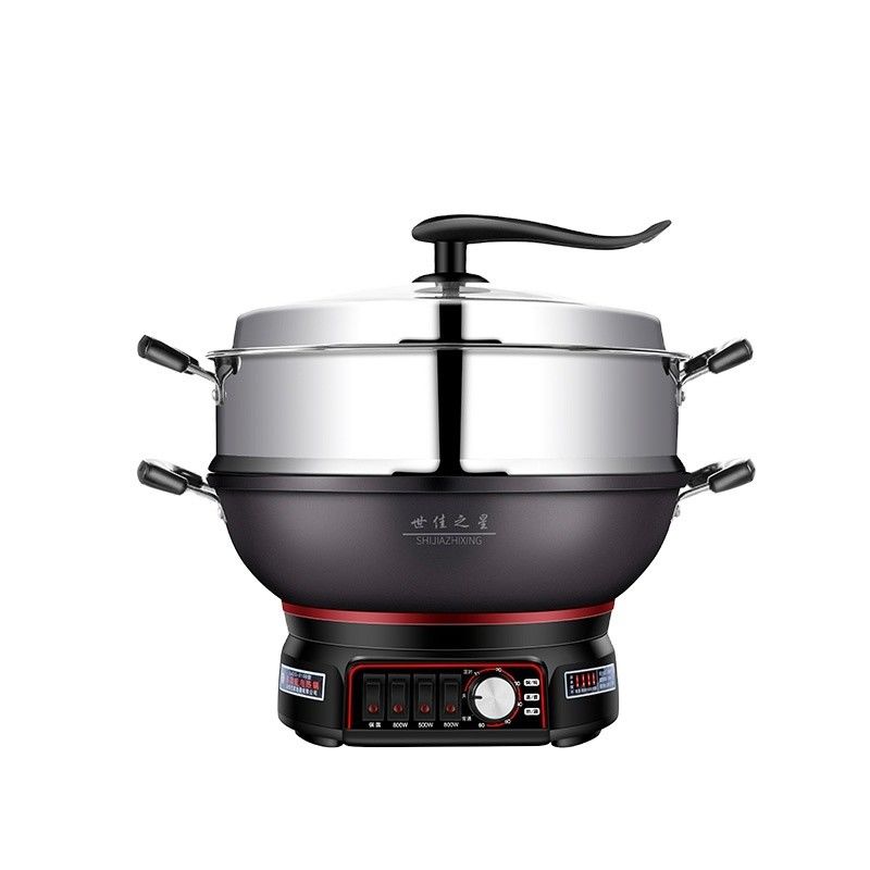 Couche antiadhésive Wok électrique pour ménage 220V Friture et friture de moules privés