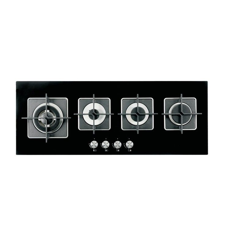 Cuisinière à gaz en acier inoxydable à allumage automatique 4 brûleur pour poêle intégré dans la cuisine