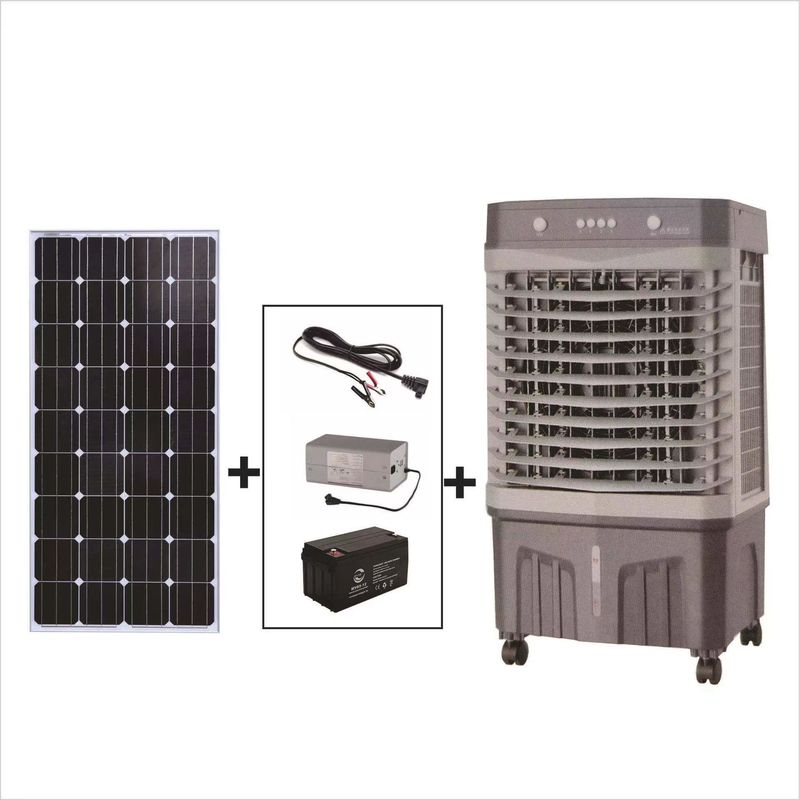 Cooler d'air par évaporation portable à énergie solaire de 60 L avec commande de commutateur